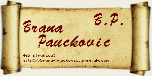 Brana Paučković vizit kartica